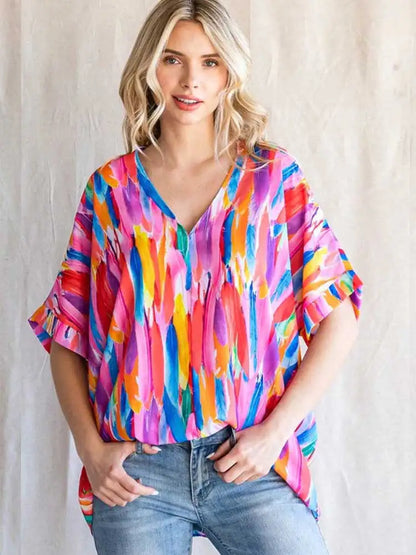 Blusa de plumas de colores Festiva