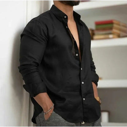 Camisa Lino Ligera Verano Hombre