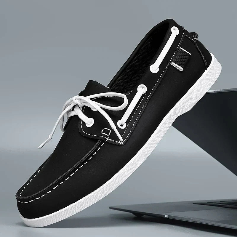 Zapato marinero de cuero - Lona