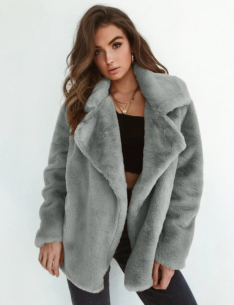 Chaqueta Invierno Mujer Abotonada Peluche