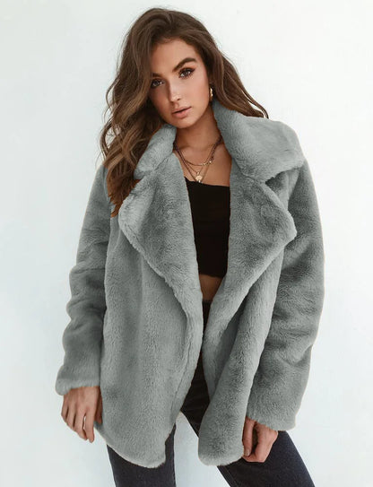 Chaqueta Invierno Mujer Abotonada Peluche
