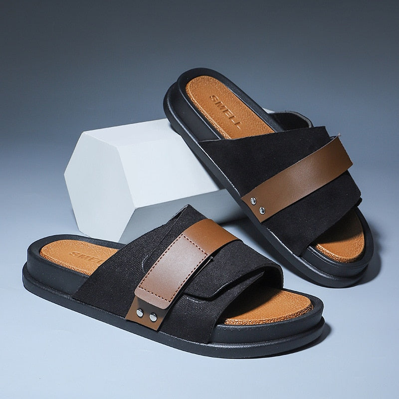 Sandalias Hombre Cuero Clásicas