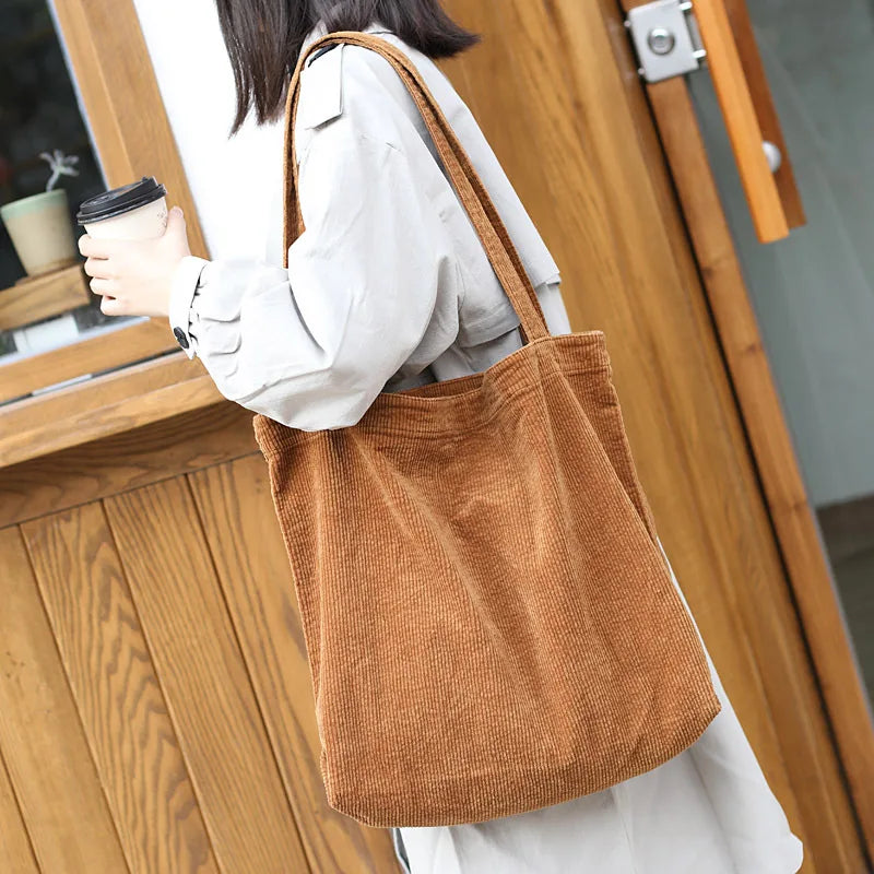 Bolso de Pana Natural con Estilo Rústico