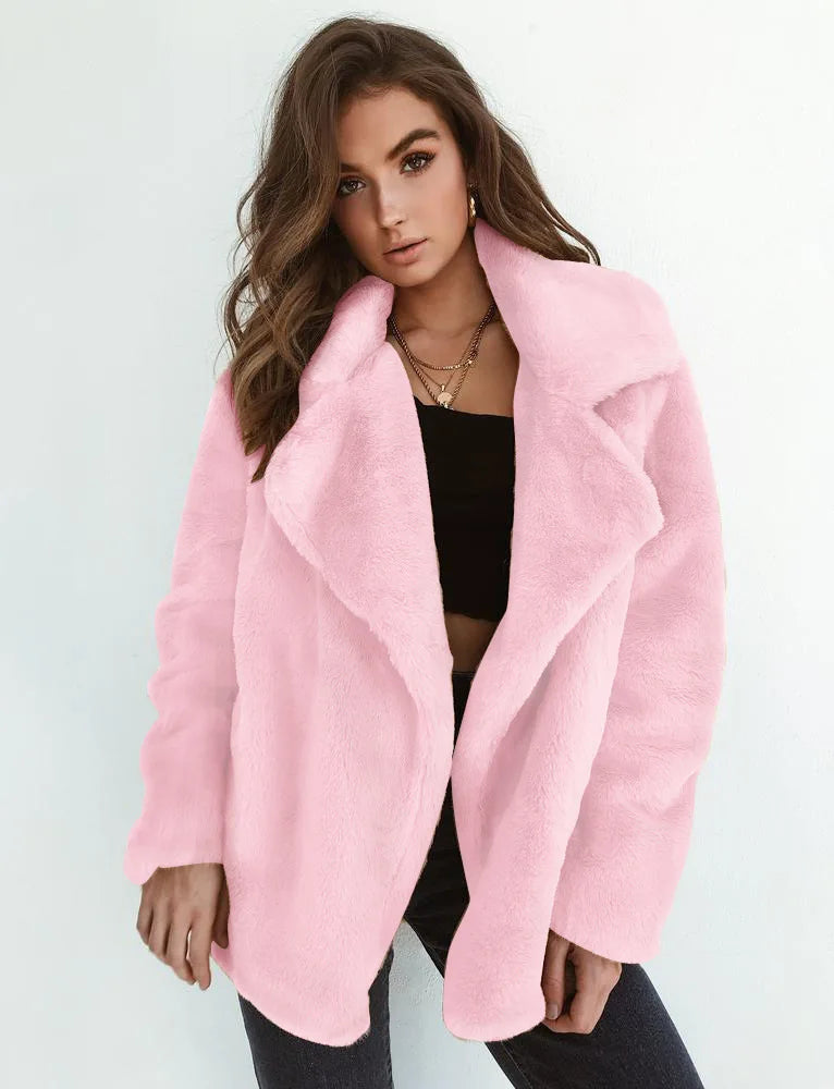 Chaqueta Invierno Mujer Abotonada Peluche