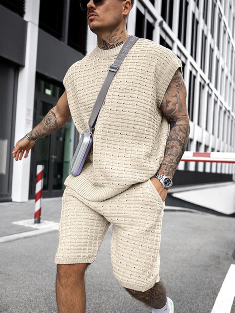 Sudadera y pantalón de punto ligero para hombre