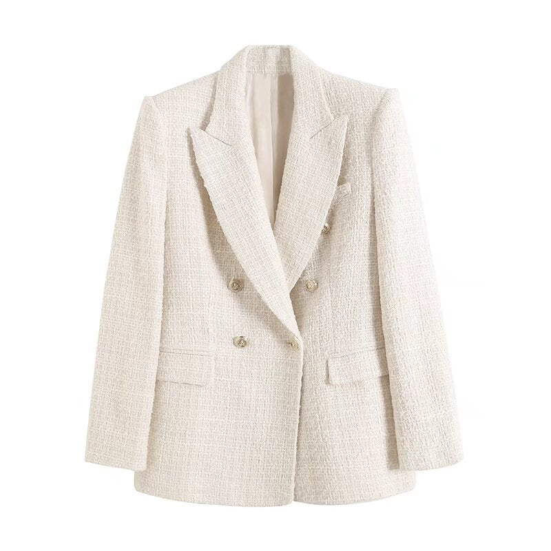 Chaquetón Mujer Elegante Contraste Moderno