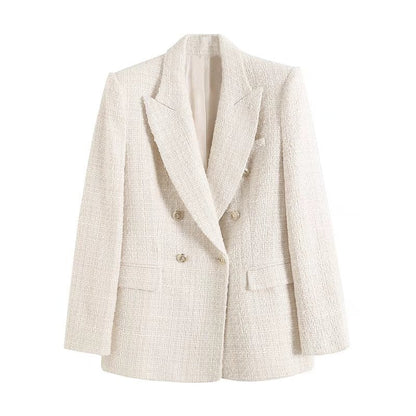 Chaquetón Mujer Elegante Contraste Moderno