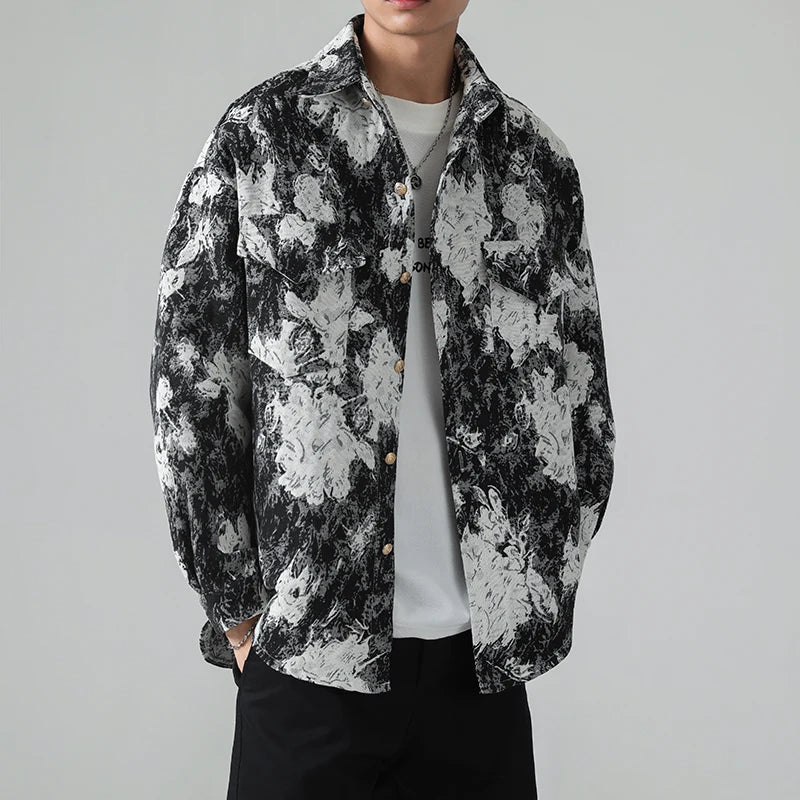 Chaqueta de Flor Estampada Mujer