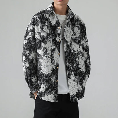 Chaqueta de Flor Estampada Mujer