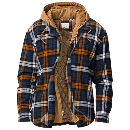 Chaqueta Piel Cuadros Abrigo Hombre - Vestiria