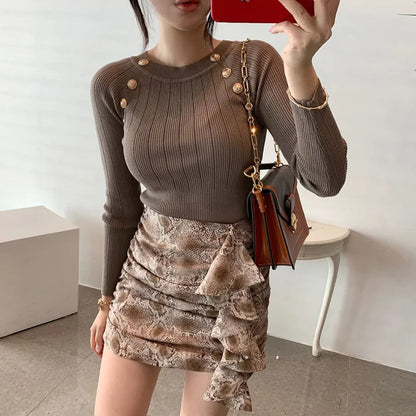 Jersey de punto con botones decorativos