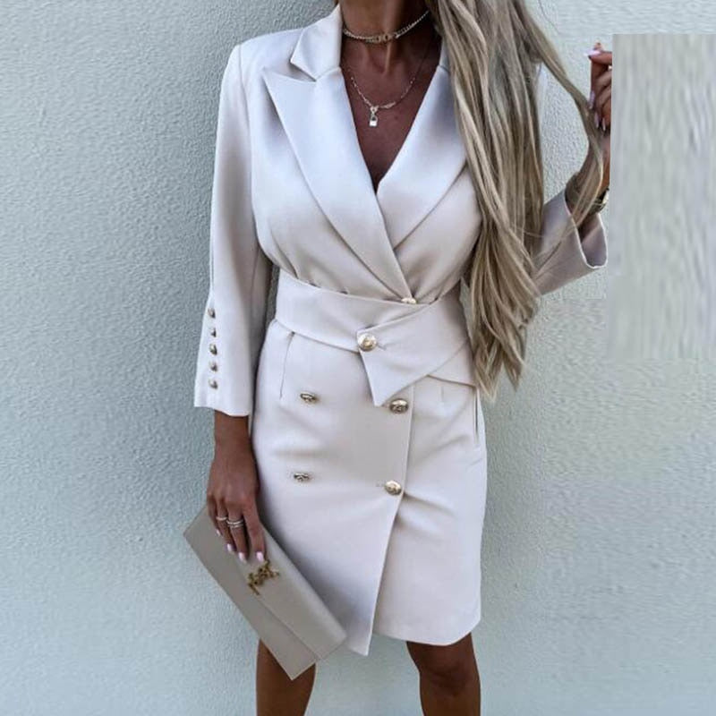 Vestido Elegante Cruzado de Mujer Negro
