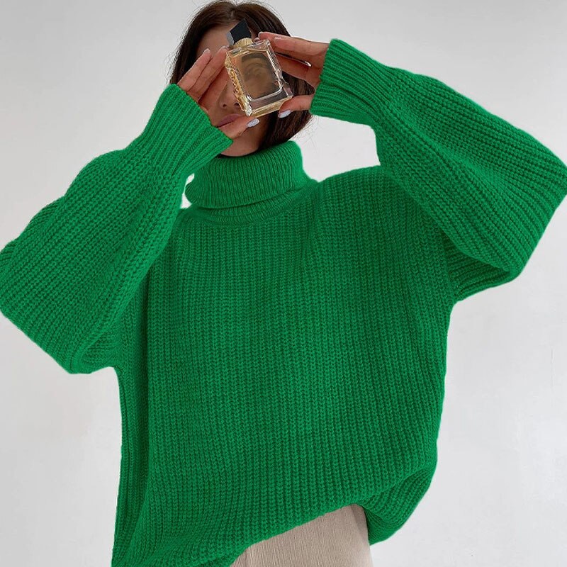 Jersey Punto Cuello Alto Mujer