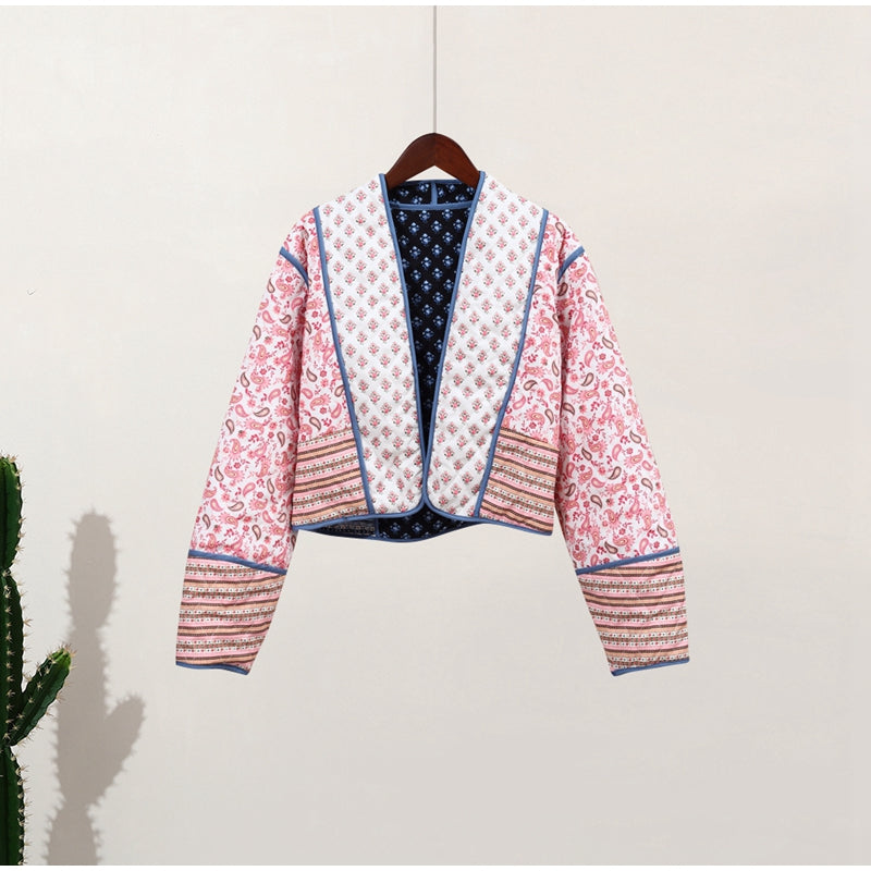 Chaqueta Mujer Estampado Florido Elegante