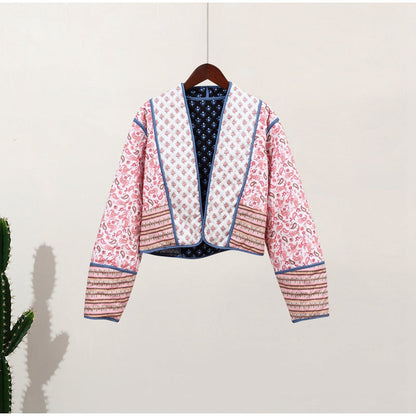 Chaqueta Mujer Estampado Florido Elegante