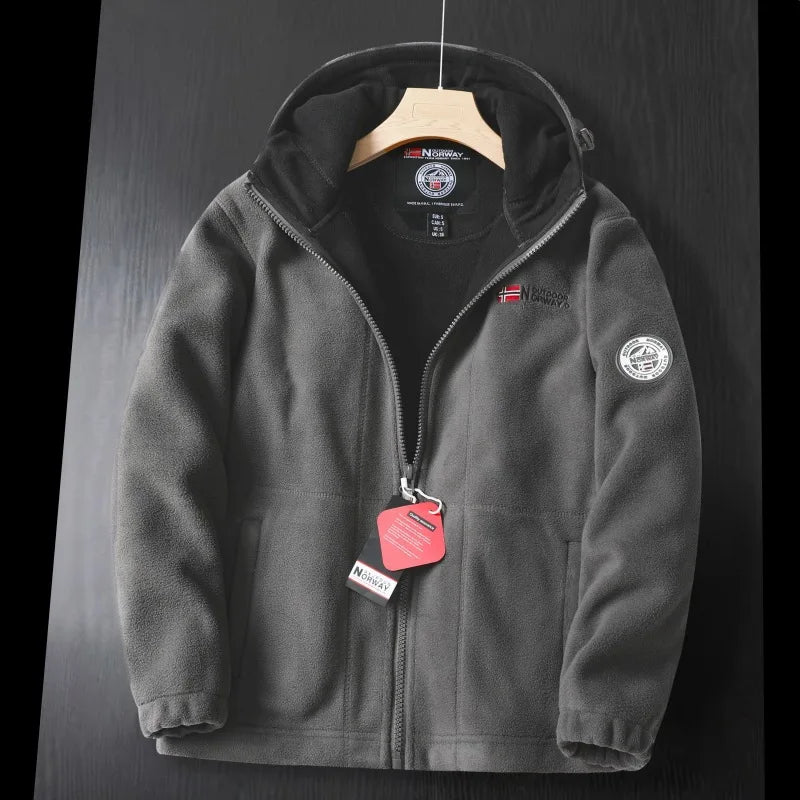 Chaqueta Hombre Invierno Polar Acogedora con Capucha