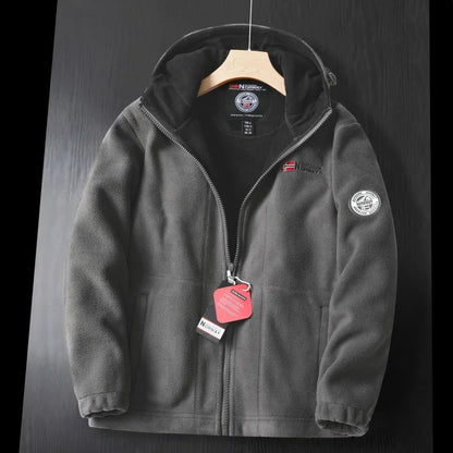 Chaqueta Hombre Invierno Polar Acogedora con Capucha