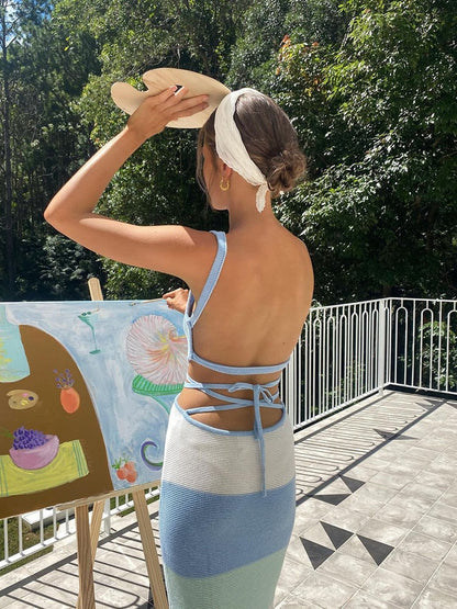Vestido de Rayas Mujer Atractivo