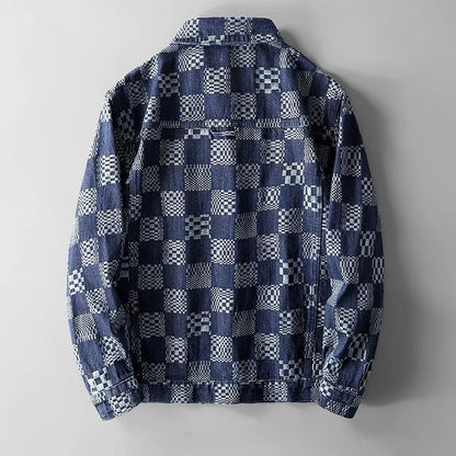 Chaqueta vaquera cuadros hombre moda urbana - Vestiria
