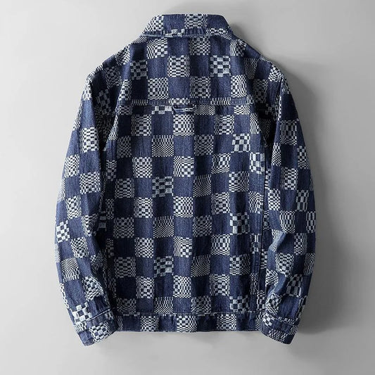 Chaqueta vaquera cuadros hombre moda urbana - Vestiria