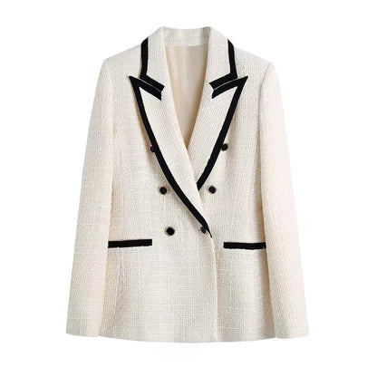 Chaquetón Mujer Elegante Contraste Moderno - Vestiria
