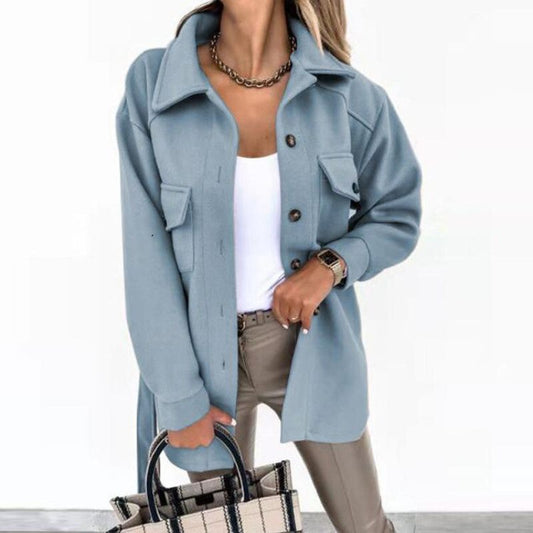 Abrigo Mujer Clásico con Bolsillos - Vestiria