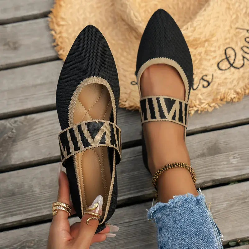 Zapatillas Bailarinas con Cintas Elásticas - Vestiria