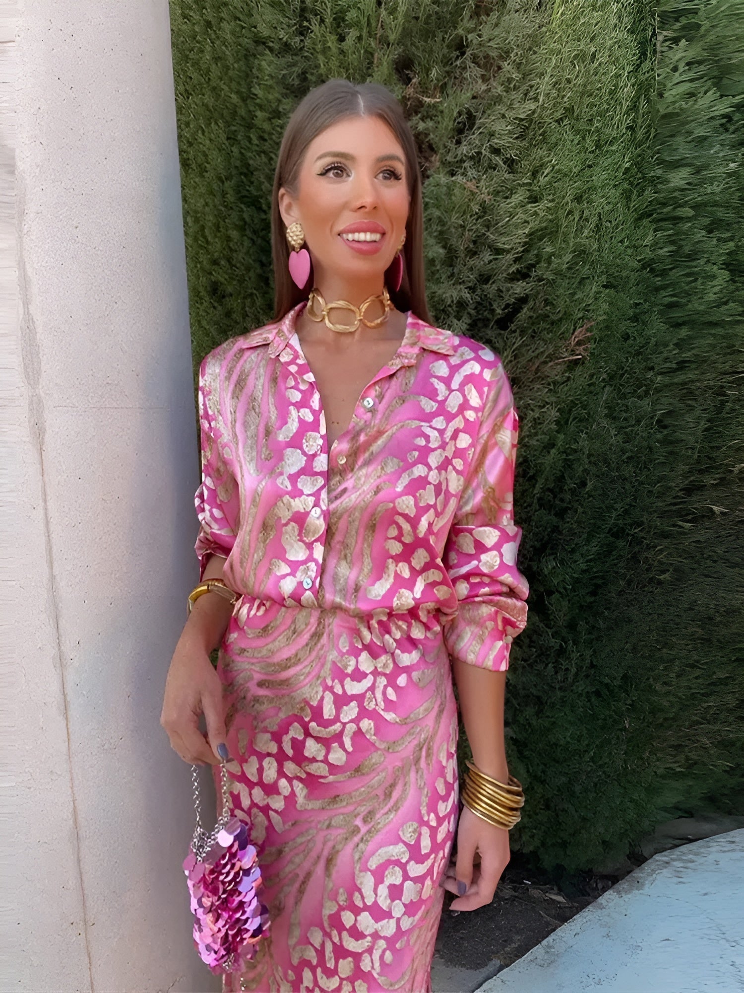 Vestido de mujer con blusa y falda elegante - Vestiria