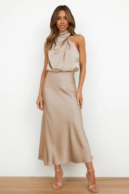 Vestido de fiesta largo elegante con escote en V