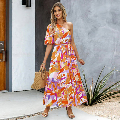 Vestido Largo con Lazo Elegante