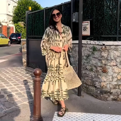 Vestido Boho Chic con Botones Decorativos