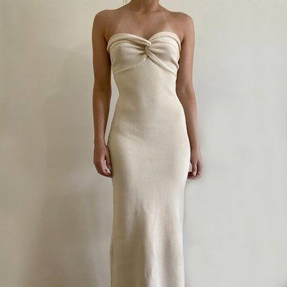 Vestido de Malla Largo sin Tirantes