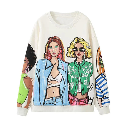 Sudaderas anchas con estampado casual