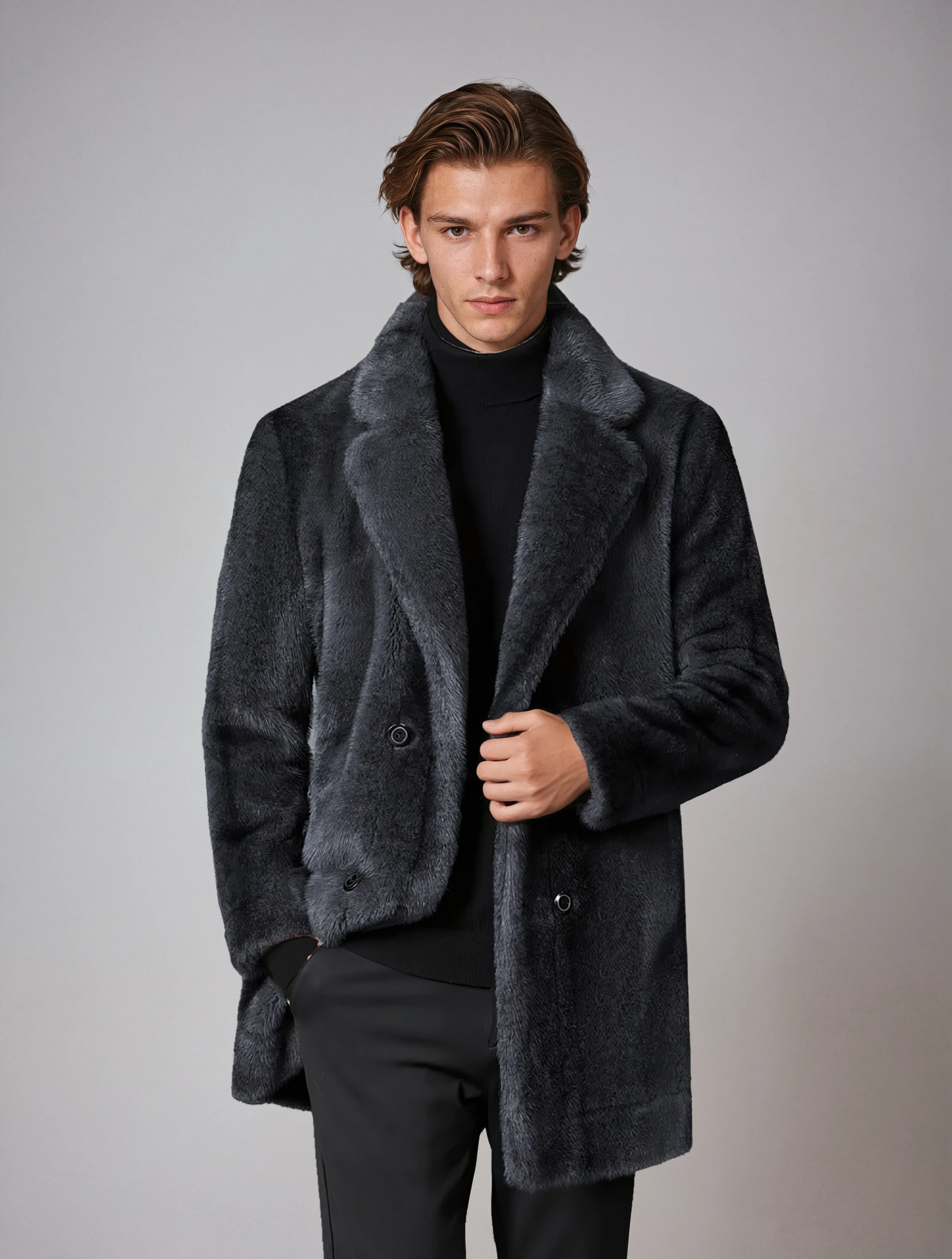 Abrigo Hombre Invierno Cuello Pelo Ajustable - Vestiria