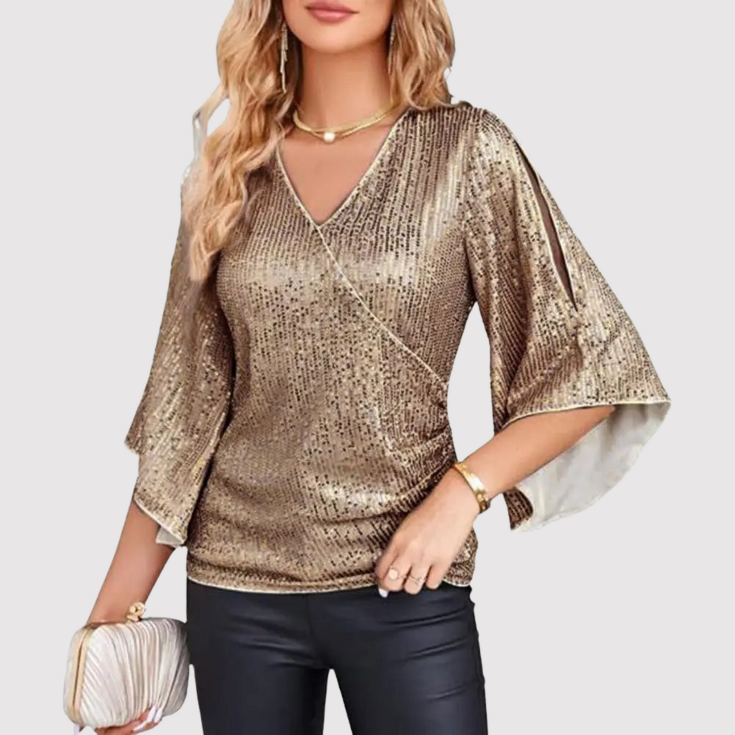Top de Lentejuelas Brillante Mujer