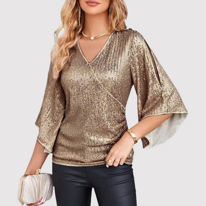 Top de Lentejuelas Brillante Mujer