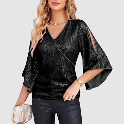 Top de Lentejuelas Brillante Mujer