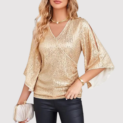 Top de Lentejuelas Brillante Mujer