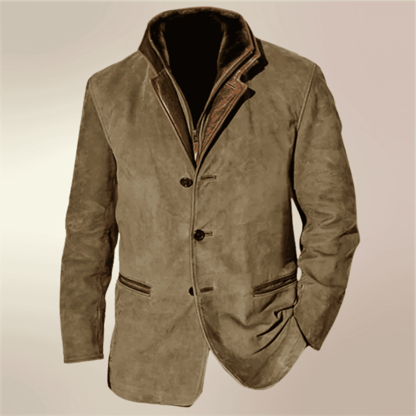 Chaqueta Cuero Clásica Otoño Hombre - Vestiria