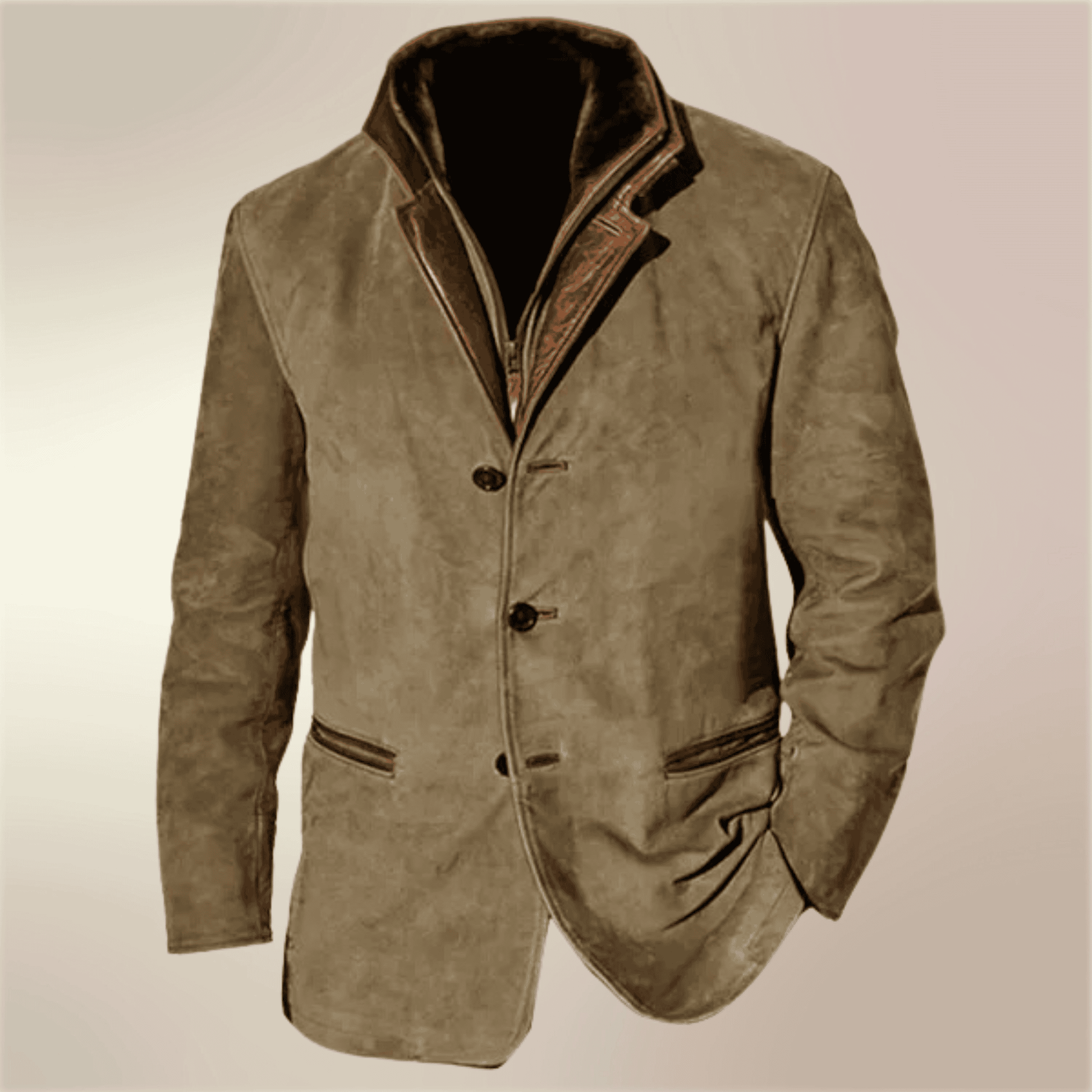 Chaqueta Cuero Clásica Otoño Hombre - Vestiria