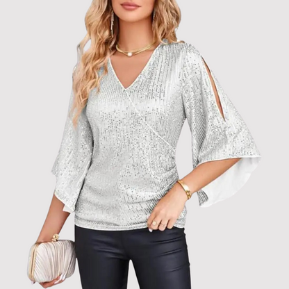 Top de Lentejuelas Brillante Mujer