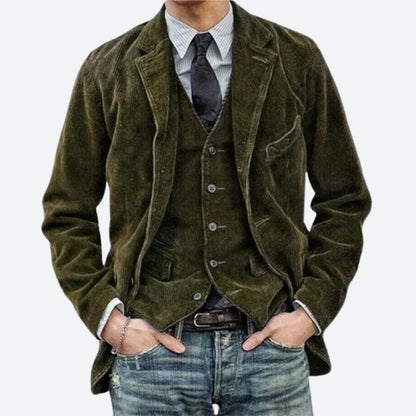 Chaqueta de cuero grueso con bolsillos para hombre - Vestiria