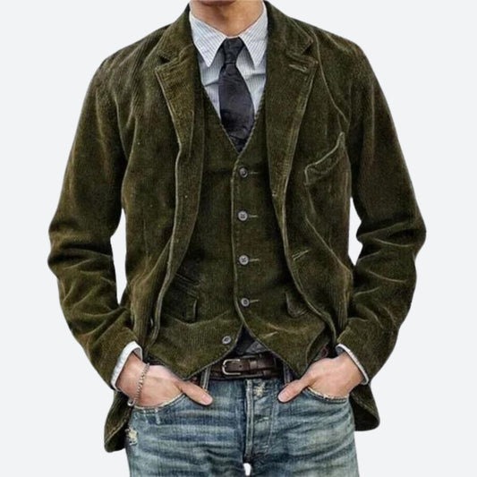 Chaqueta de cuero grueso con bolsillos para hombre - Vestiria
