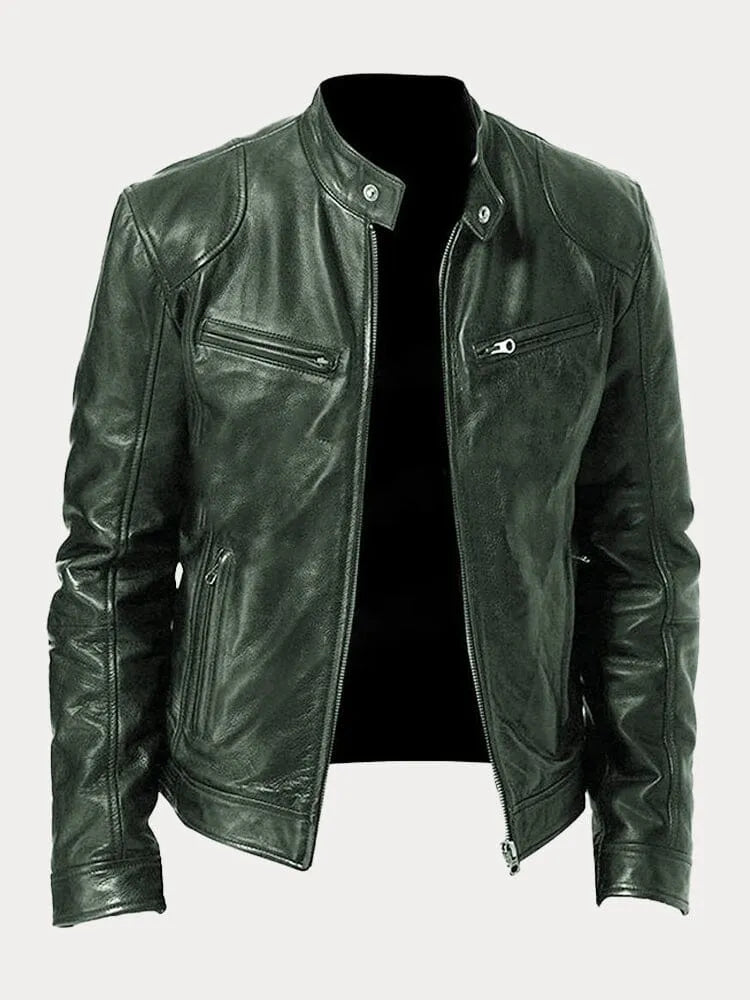 Chaqueta Moto Hombre Cremallera Alta