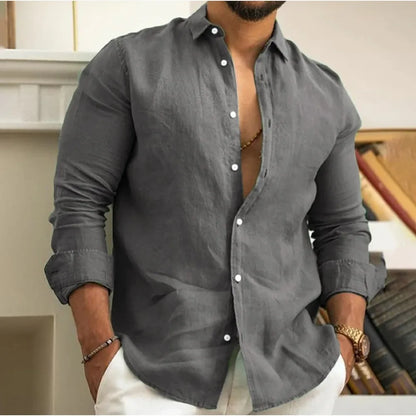 Camisa Lino Ligera Verano Hombre