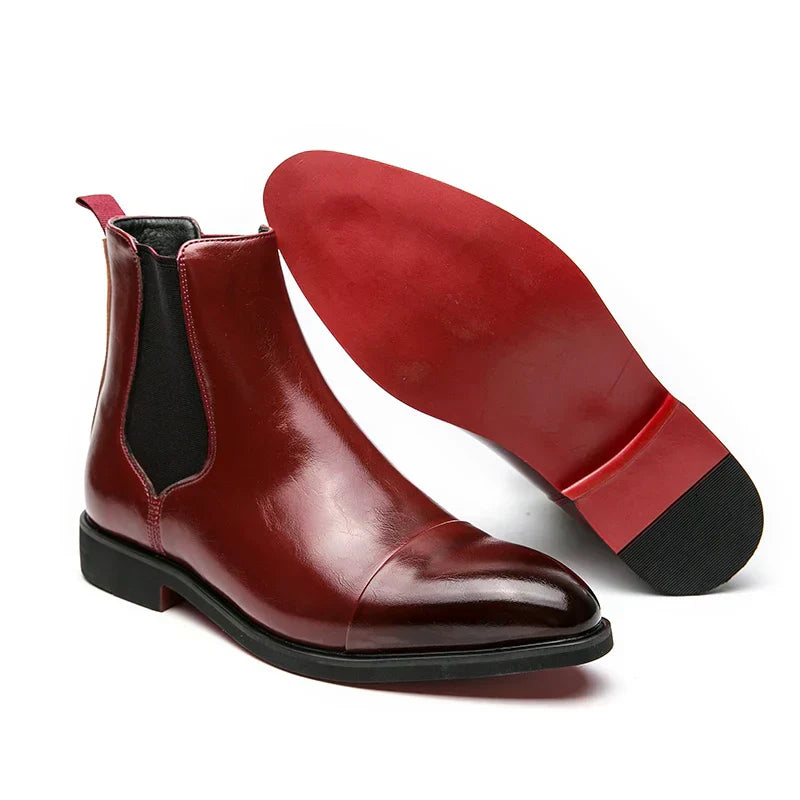Botas Chelsea Hombre Piel Suela Roja Elevadas
