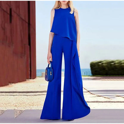 Mono pierna ancha con volante verano - Vestiria