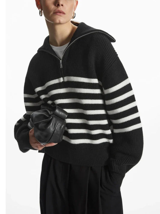 Suéter Mujer Cuello Alto Rayas Moda Invierno - Vestiria
