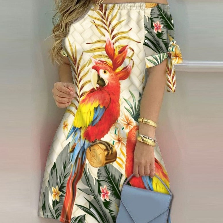 Vestido Mujer Estampado Sin Mangas Corto