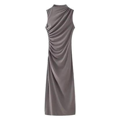 Vestido Mujer Midi Elegante Cintura